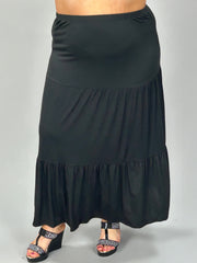 SALE!! BT-D {Meant To Be Happy} Black Tiered Skirt PLUS SIZE 1X 2X 3X