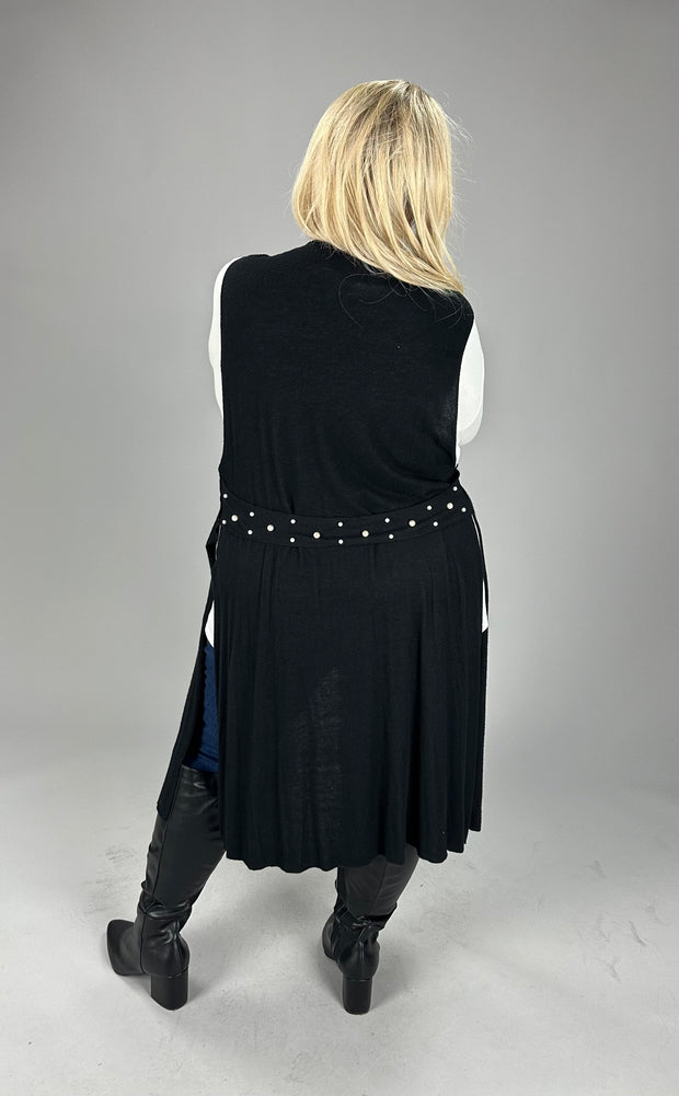 47 OT {Treasure Trove} VOCAL Black Vest w/ Pearl Back Detail PLUS SIZE XL 2X 3X