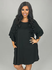 SALE!! 72 SSS-B {Living for Me} Black Dress W/Round Neck Plus Size 1X 2X 3X