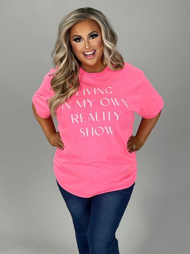 SALE!! 25 GT-W {My Own Reality Show} Hot Pink Graphic Tee PLUS SIZE 1X 2X 3X