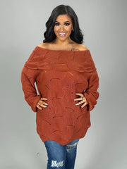 SALE!! 23 OS-B {Bonfire Dates} Rust Sweater PLUS SIZE XL 2X 3X