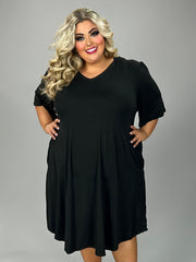 SALE!! 28 SSS-B {Lovely Inside & Out} Black Short Sleeve Dress PLUS SIZE XL 2X 3X