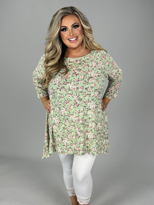 SALE!! 43 PQ-F {This Is Our Place} Sage Floral Eyelet Top PLUS SIZE 1X 2X 3X