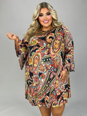 SALE!! 85 PQ {Obvious Choice} Red/Black Paisley Print Dress EXTENDED PLUS SIZE 3X 4X 5X