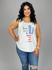 66 GT-D {Cutie Cactus} Patriotic Catcus Graphic Tee Sleeveless PLUS SIZE 1X 2X 3X