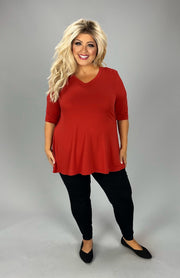 SALE!! 42 SSS {Once More For Style} Rust V-Neck Top EXTENDED PLUS SIZE 3X 4X 5X