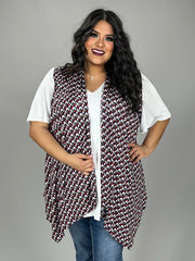 SALE!! 25 OT {Stylish Occasion} Navy/Maroon Geo Print Vest PLUS SIZE XL 2X 3X