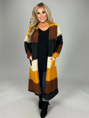 56 OT-A {Mountain Vista} Mustard/ Brown Duster Plus Size 1X 2X 3X