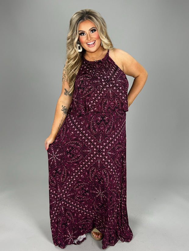 SALE!! LD-K {Dream A Little} Plum Paisley Print Dress