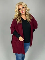 36 OT {Exude Confidence} Burgundy Oversize Cardigan PLUS SIZE 1X 2X 3X