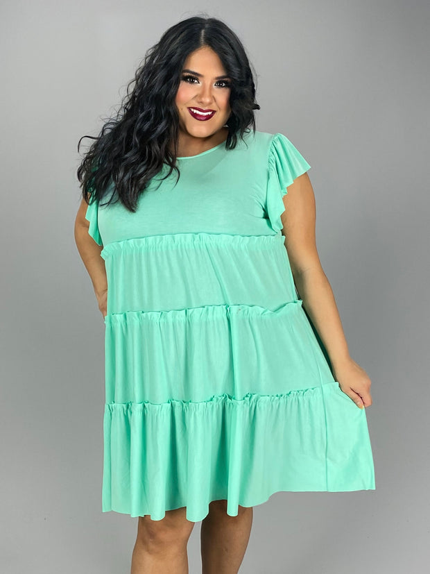 SALE!! 57 SSS-J {Could It Be} Mint Tiered Dress PLUS SIZE 1X 2X 3X