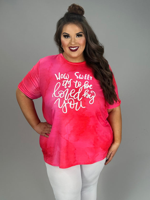 SALE!! 24 GT-O {How Sweet It Is To Be Loved} Hot Pink Graphic Tee PLUS SIZE 3X