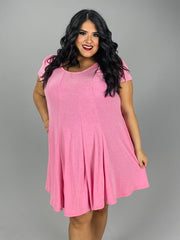 58 SSS-A {Candid Kisses} Pink Scoop Neck Dress PLUS SIZE 1X 2X 3X