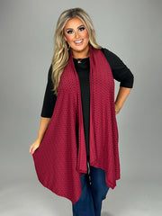 20  OT-E {Hey Beautiful} BURGUNDY  Textured Vest PLUS SIZE 1X 2X 3X