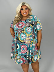 14 PSS-D {Only The Best For Me} Mint Mandala Print Dress EXTENDED PLUS SIZE 3X 4X 5X