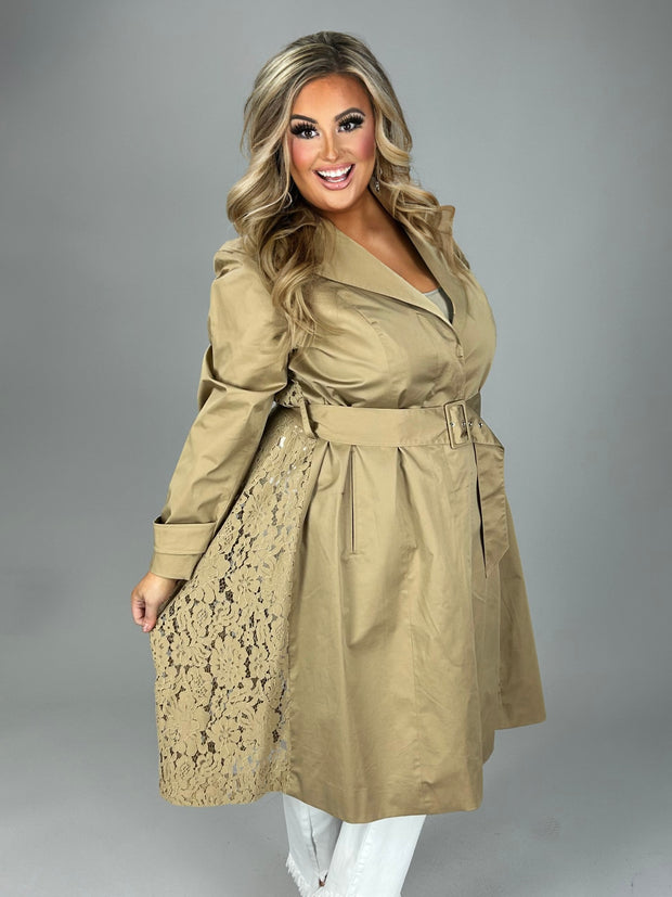 SALE!! OT-A  M-109 {INC} Lace Back Trench Coat Retail $159.50!