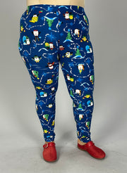 LEG-63 {Penguin Fun} Navy Penguin Print Leggings PLUS SIZE