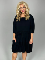 SALE!! 37 SQ {Love Is The Key} Black Tiered Dress PLUS SIZE XL 2X 3X