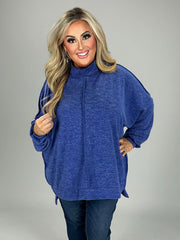 SALE! 45 SLS-F {My Favorite Sweater} Bright Blue Fleece Sweater PLUS SIZE 1X 2X 3X