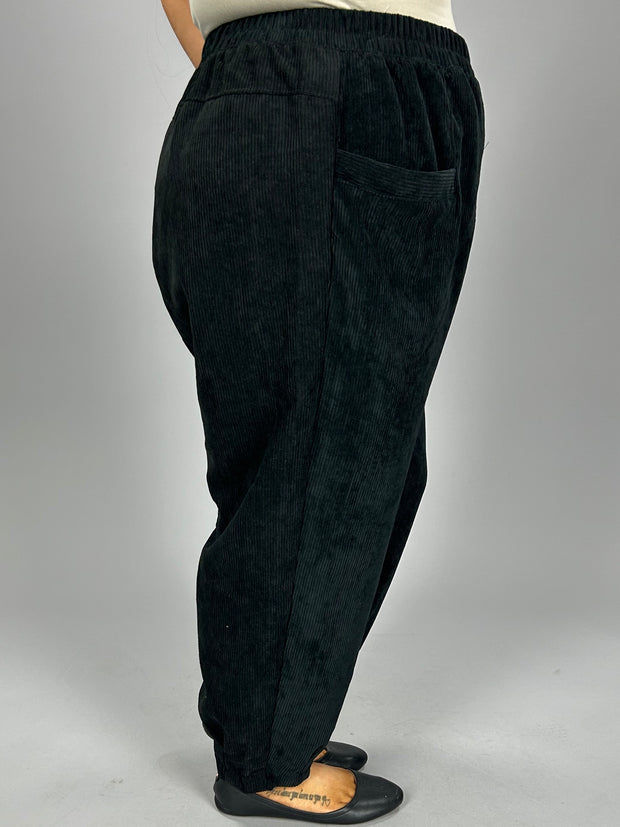 SALE! BT-B {Jog My Memory} Black Corduroy Joggers w/Pockets PLUS SIZE 1X 2X 3X