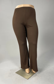 BT-X {Graceful Appearance} Brown Wide Leg Pants CURVY BRAND!!!  EXTENDED PLUS SIZE XL 2X 3X 4X 5X 6X (May Size Down 1 Size}