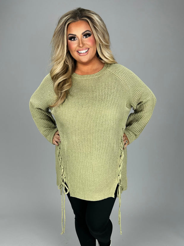 SALE! 12 SLS-C {Absolutely Necessary} Sage Sweater w/Detail PLUS SIZE 1X/2X  2X/3X