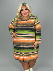 29 PLS {No Stopping Me} Orange Stripe Print Tunic CURVY BRAND!!! EXTENDED PLUS SIZE 4X 5X 6X