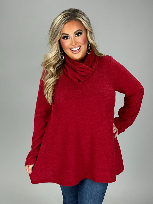 SALE!! 36 SD-B {Got My Attention} Red Detail Neck Top SALE!!! PLUS SIZE 1X 2X 3X