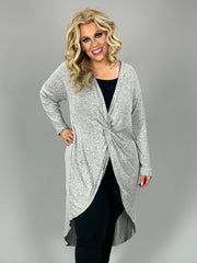 LD-Q {Let Love Guide You} H. Grey High/Low Twist Tunic PLUS SIZE 1X 2X 3X