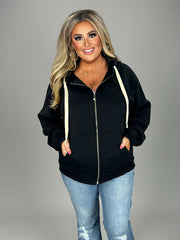 SALE! 20 OT-K {Warm & Fuzzy} BLACK Zip Jacket PLUS SIZE 1X 2X 3X