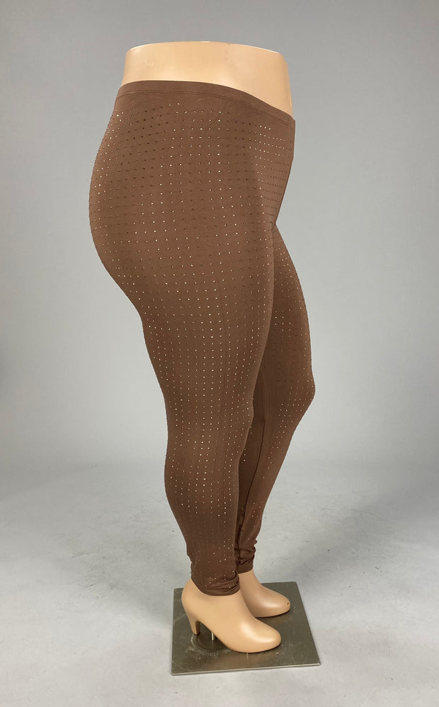 BT {Studded Beauty} Brown Rhinestone Vocal Leggings PLUS SIZE 1X 2X 3X