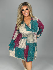 SALE! 14 PLS-A {Second Thoughts} Multi-Color Surplice Dress PLUS SIZE 1X 2X 3X