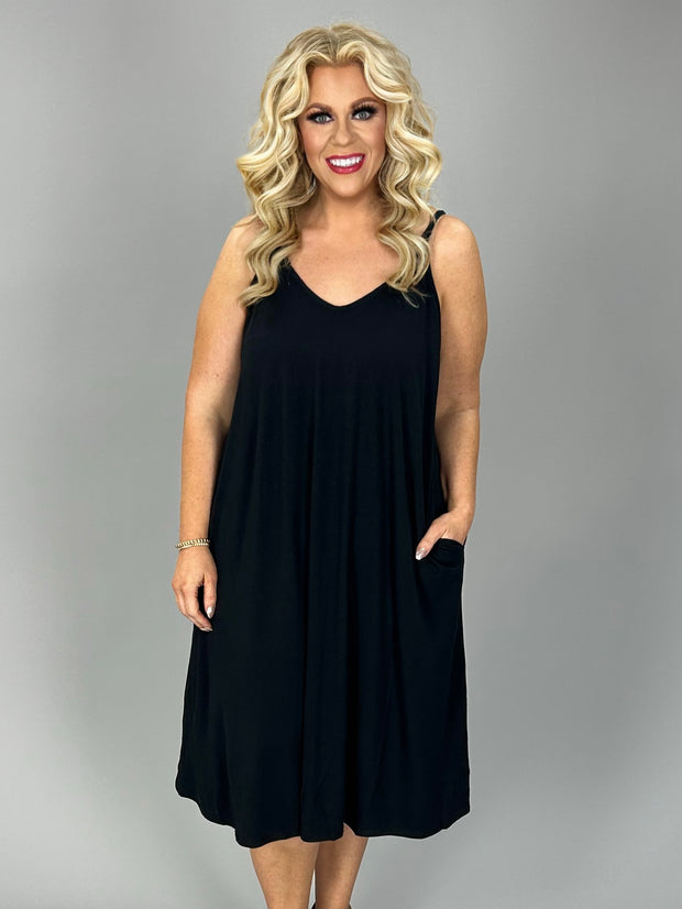 53 SV {Got A Crush} Zenana Black Sundress w/Adjustable Straps PLUS SIZE 1X 2X 3X