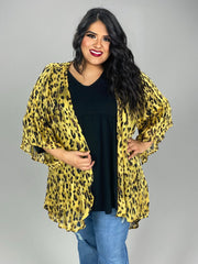 SALE !! 57 OT-Q {Look Famous} Umgee Honey Gold Leopard Kimono PLUS SIZE XL 1X 2X