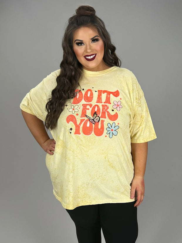 SALE!! 32 GT {Do It For You} Blasted Yellow Comfort Colors Graphic Tee PLUS SIZE 3X