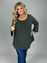 18 SD {Appreciate The Elegance} Ash Grey Babydoll Top PLUS SIZE 1X 2X 3X