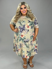 SALE!! 26 PSS {Lost In The Garden} Taupe Floral Print Dress EXTENDED PLUS SIZE 4X 5X 6X