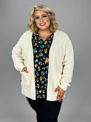 SALE! 57 OT-I {Leading Lady} CREAM Waffle Knit Cardigan PLUS SIZE 1X 2X 3X