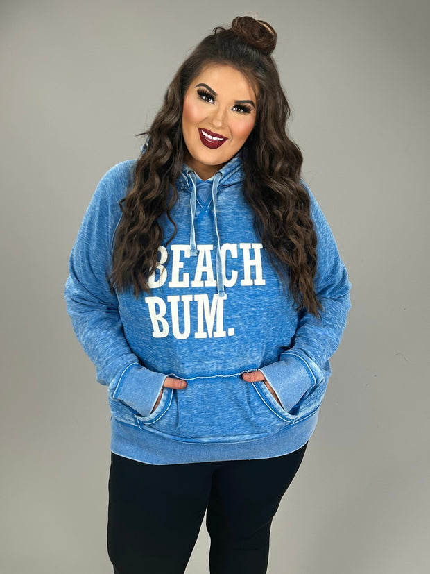 SALE!! 53 GT-E {Beach Bum Ready} Heather Royal Blue Graphic Hoodie PLUS SIZE 3X