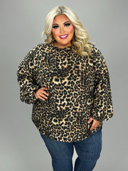 38 PLS {Just A Little Spark} Leopard Print Bubble Sleeve Top EXTENDED PLUS SIZE 3X 4X 5X