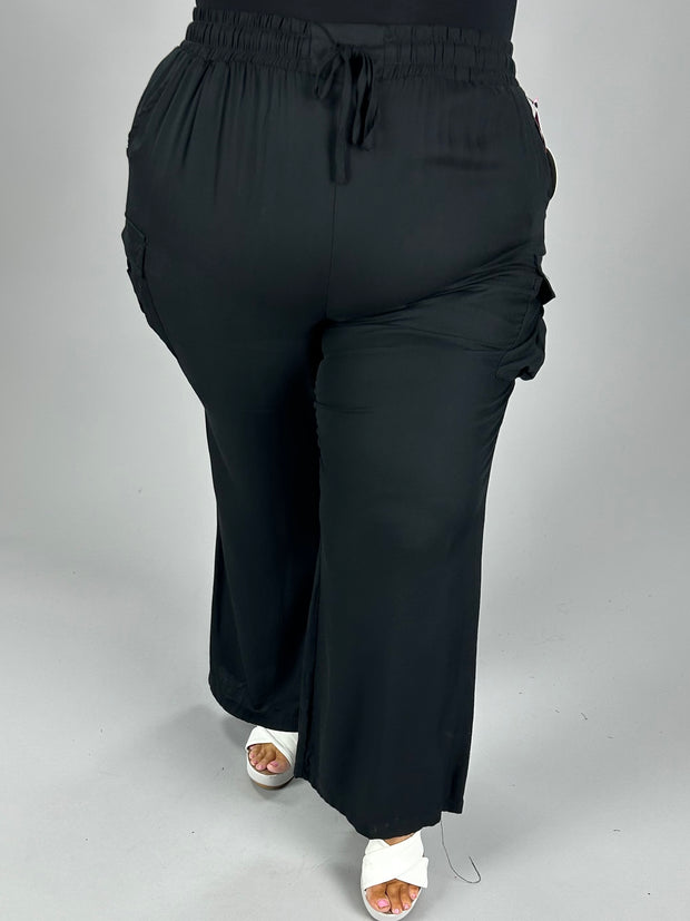 BT-G {Jolie & Joy} Black Wide Leg Pants w/Side Pockets PLUS SIZE 3X