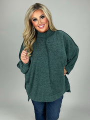 SALE! 45 SLS-D {My Favorite Sweater} Hunter Green Fleece Sweater PLUS SIZE 1X 2X 3X