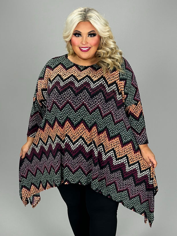 29 PQ {You Deserve It All} Wine Zig Zag Asymmetrical Top EXTENDED PLUS SIZE 3X 4X 5X