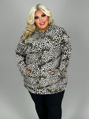 36 HD {Born To Be Wild} Brown Leopard Print Hoodie EXTENDED PLUS SIZE 3X 4X 5X