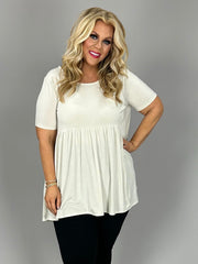 SALE!!  31 SSS-F {Feeling The Love} Bone Babydoll Tunic PLUS SIZE 1X 2X 3X