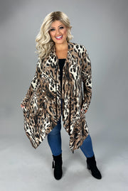 SALE!! 82 OT-B { Diva Style} Animal Print Cardigan W/Sleeve Patches PLUS SIZE 1X 2X 3X