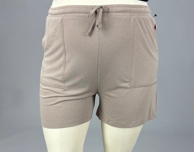 BT-A {Thrilled To Chill} Mocha Shorts w/Drawstring PLUS SIZE 3X