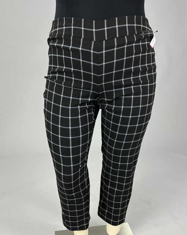 BT-99 M-109 {INC} Black/Ivory Windowpane Print Pants