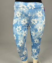 BT Blue Tie Dye Daisy Print Wide Leg Capri