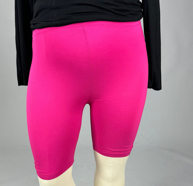 SALE!! LEG-X {A Stretch Above} Fuchsia Biker Shorts PLUS SIZE 1X 2X 3X